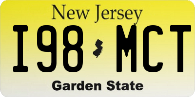 NJ license plate I98MCT
