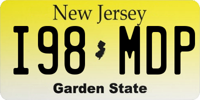NJ license plate I98MDP