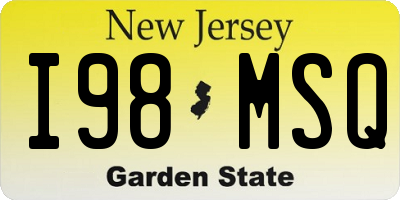 NJ license plate I98MSQ