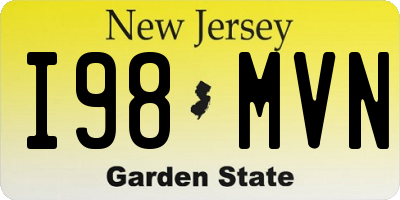 NJ license plate I98MVN