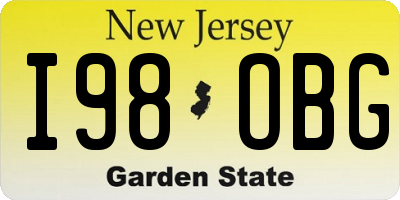 NJ license plate I98OBG