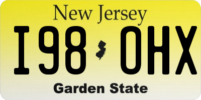 NJ license plate I98OHX