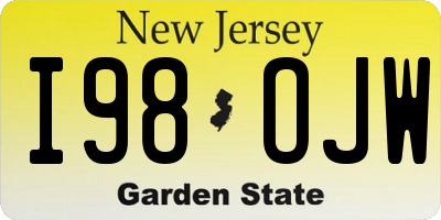 NJ license plate I98OJW