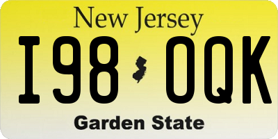 NJ license plate I98OQK