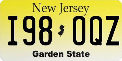 NJ license plate I98OQZ
