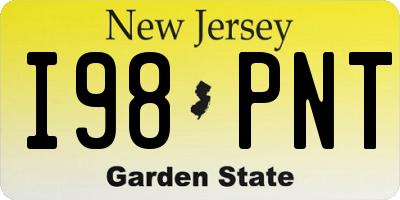 NJ license plate I98PNT