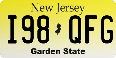 NJ license plate I98QFG