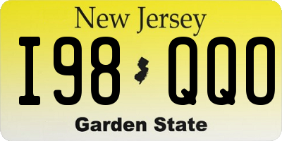 NJ license plate I98QQO
