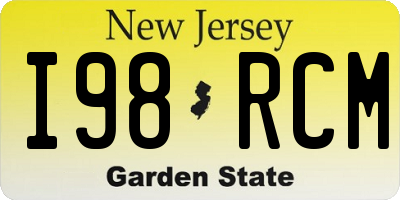 NJ license plate I98RCM
