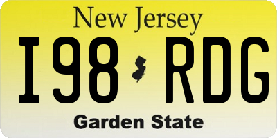 NJ license plate I98RDG