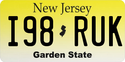 NJ license plate I98RUK