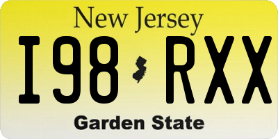 NJ license plate I98RXX