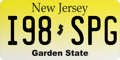 NJ license plate I98SPG