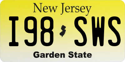 NJ license plate I98SWS
