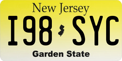 NJ license plate I98SYC