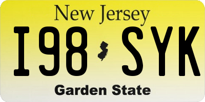 NJ license plate I98SYK