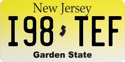 NJ license plate I98TEF