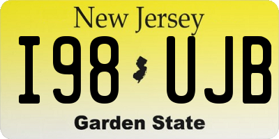 NJ license plate I98UJB