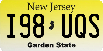 NJ license plate I98UQS