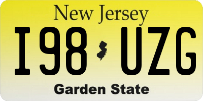 NJ license plate I98UZG