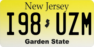 NJ license plate I98UZM