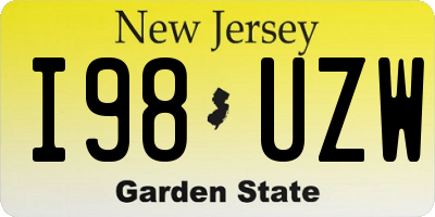 NJ license plate I98UZW