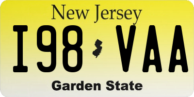 NJ license plate I98VAA