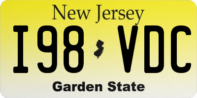 NJ license plate I98VDC