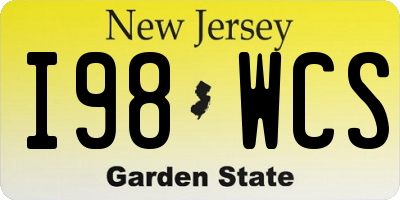 NJ license plate I98WCS