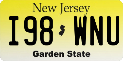 NJ license plate I98WNU