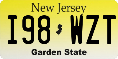 NJ license plate I98WZT