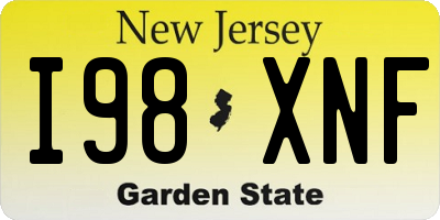 NJ license plate I98XNF