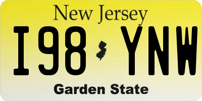 NJ license plate I98YNW