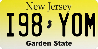 NJ license plate I98YOM