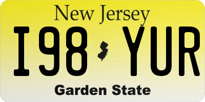 NJ license plate I98YUR