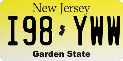 NJ license plate I98YWW