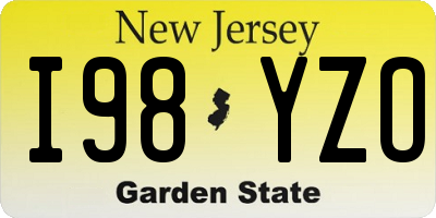 NJ license plate I98YZO