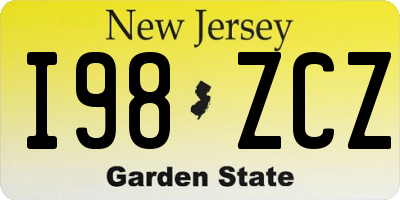 NJ license plate I98ZCZ