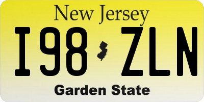 NJ license plate I98ZLN