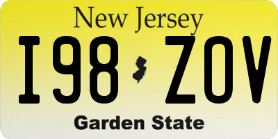 NJ license plate I98ZOV