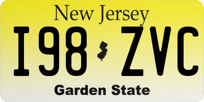 NJ license plate I98ZVC