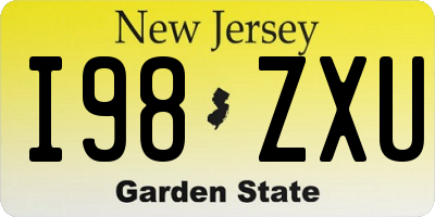 NJ license plate I98ZXU
