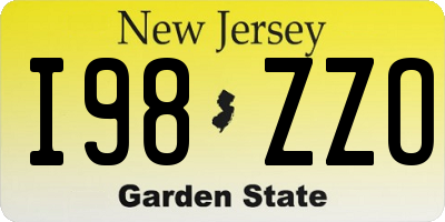 NJ license plate I98ZZO
