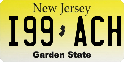 NJ license plate I99ACH