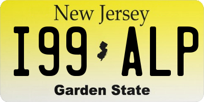 NJ license plate I99ALP