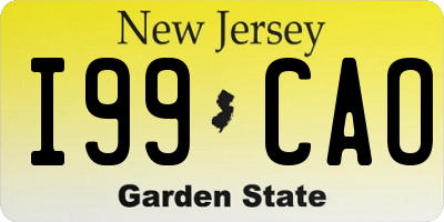 NJ license plate I99CAO