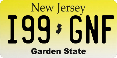 NJ license plate I99GNF