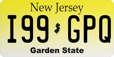NJ license plate I99GPQ