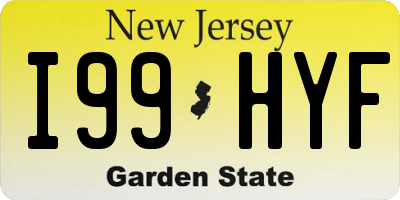 NJ license plate I99HYF