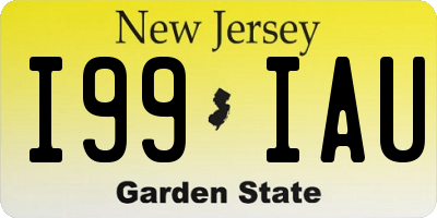 NJ license plate I99IAU